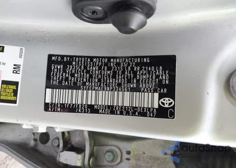 2022 Toyota Corolla Le from USA, damaged, VIN 5YFEPMAE9NP334561
